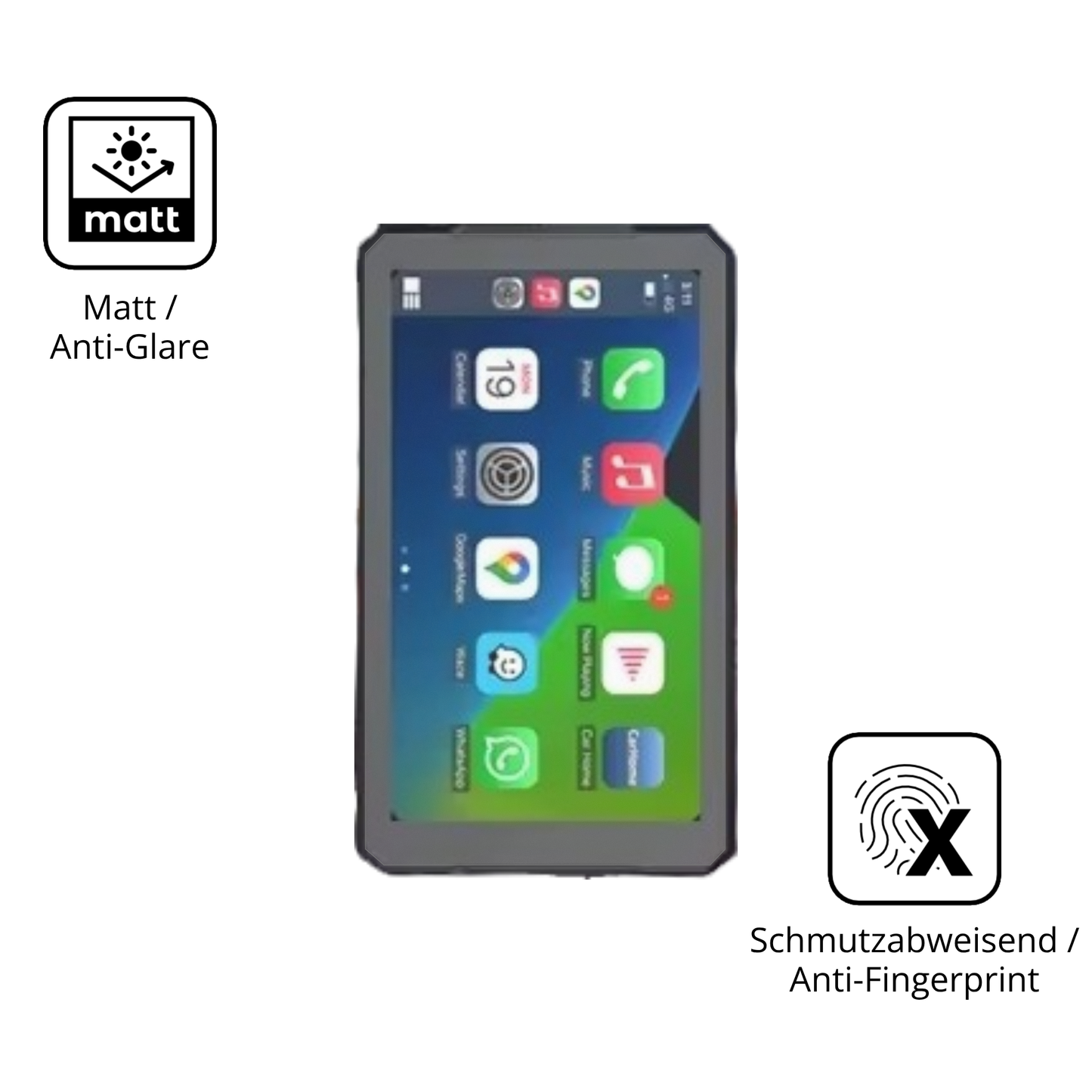 9H Hartbeschichtete, flexible Folie passend zugeschnitten für RiderNav R7M