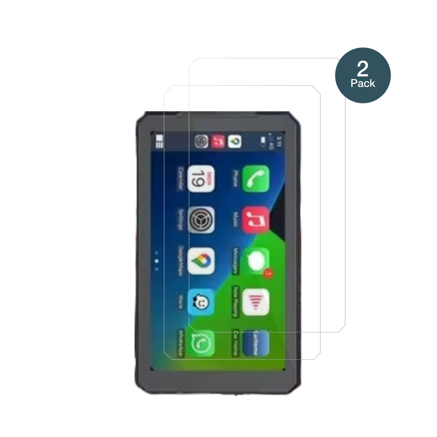 RiderNavR7M mit aufgebrachter dipos Flex Schutzfolie, glasklare Darstellung ohne Einschränkungen