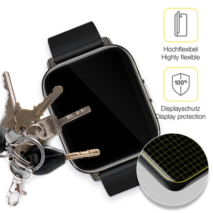 dipos Displayschutz für Rinsmola 1,69 Zoll Smartwatch, transparente Oberfläche, geringe Dicke und perfekte Passform