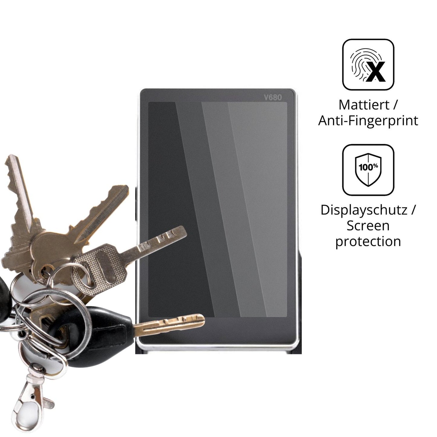 dipos Displayschutz für RiToEasysports V680, mattierte Oberfläche, Blickschutzfilter und perfekter Passform