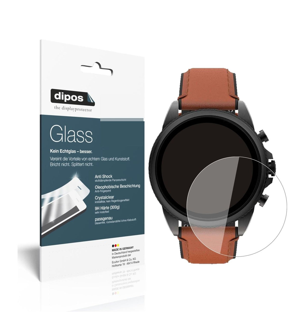 Screen Protector for Fossil Gen 6 (44 mm) Smartwatch Flexible Glass 9H dipos