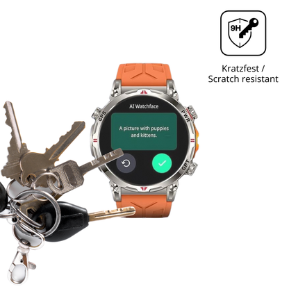 dipos Displayschutz für Rmana Militär Smartwatch 1.6 Zoll, mattierte Oberfläche, robuste Festigkeit und perfekte Passform