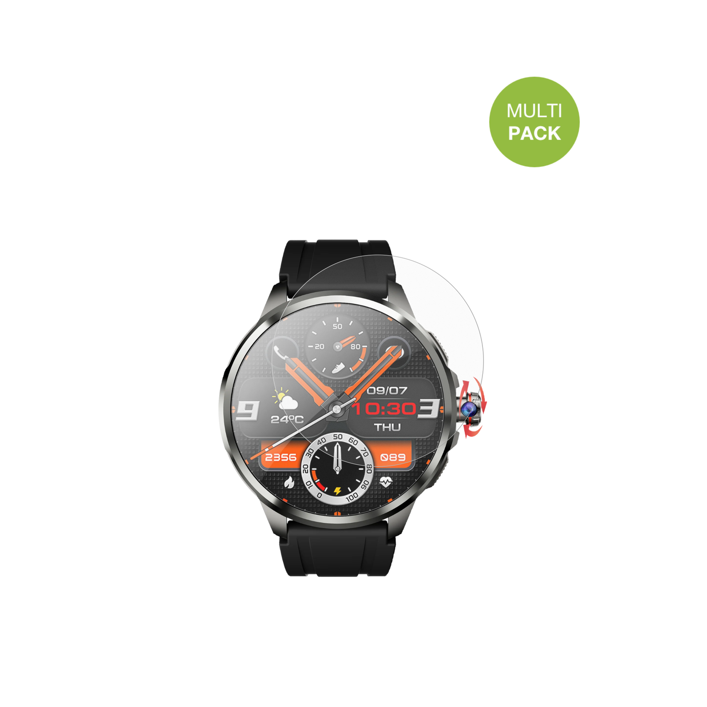RogbidModel R2 Ultra mit aufgebrachter dipos Displayschutzfolie, die lästige Fingerabdrücke minimiert