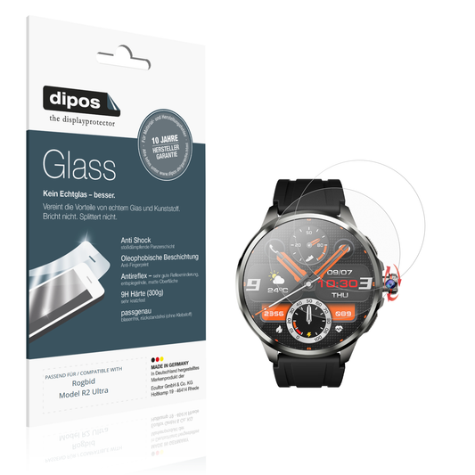 Matte Displayschutzfolie von dipos passend für Rogbid Model R2 Ultra, 9H kratzfest und blasenfrei montiert