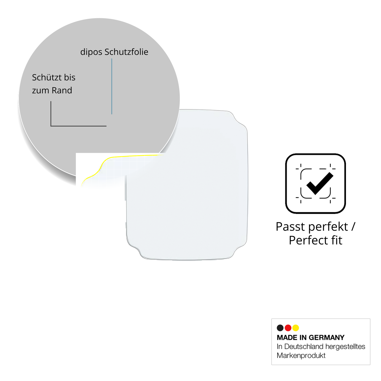 Besonders flexibler Displayschutz mit Anti-Shock-Schicht im Materialmix