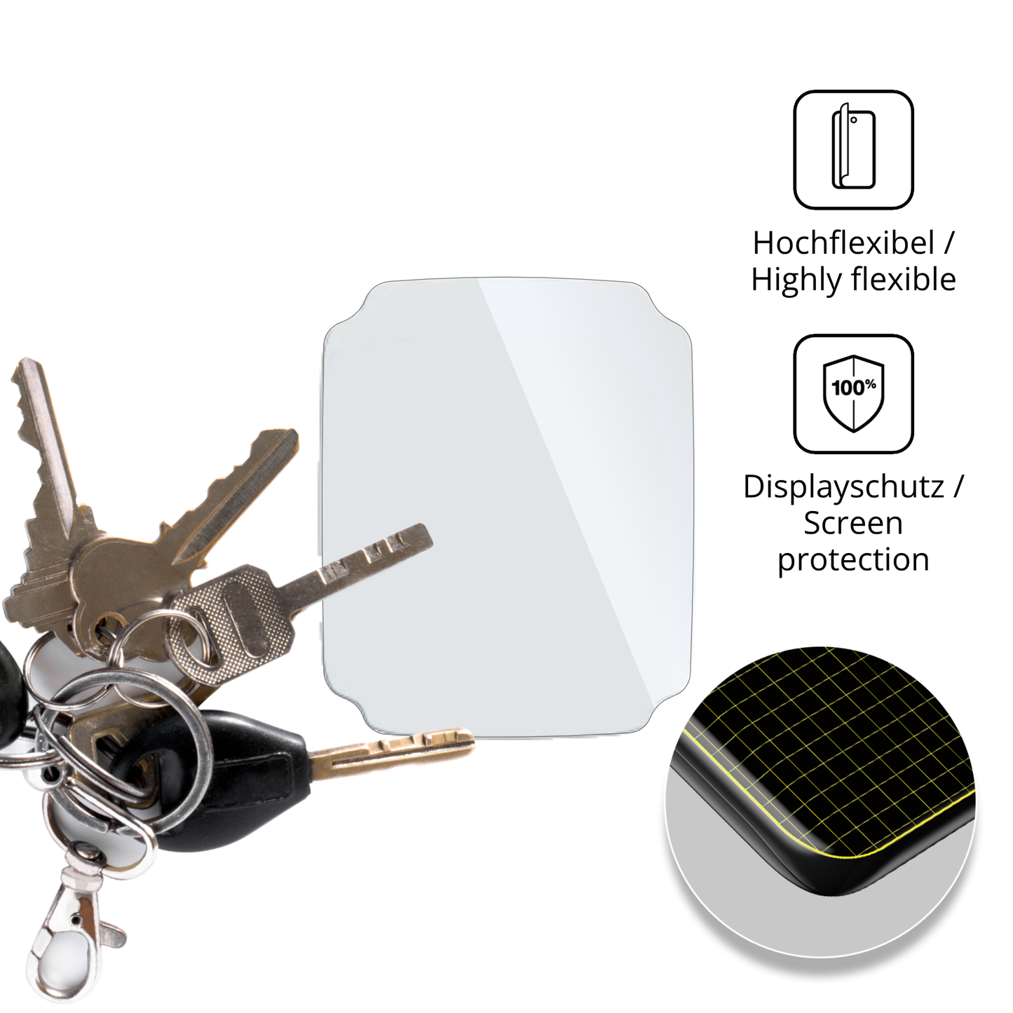 dipos Displayschutz für Rogbid S15 2.1 Zoll Smartwatch, transparente Oberfläche, geringe Dicke und perfekte Passform