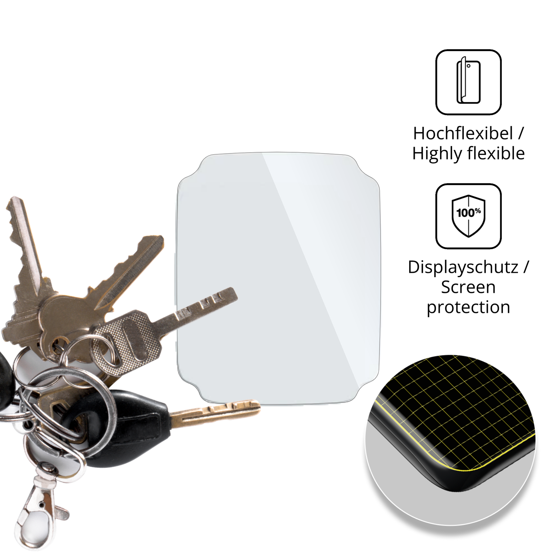 dipos Displayschutz für Rogbid S15 2.1 Zoll Smartwatch, transparente Oberfläche, geringe Dicke und perfekte Passform