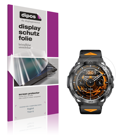 Klare Displayschutzfolie von dipos passend für rogbidtitan k, präziser Zuschnitt und blasenfrei montiert