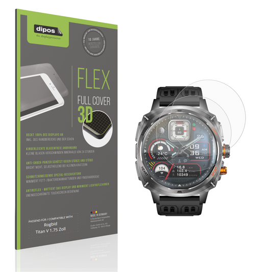 Matte Displayschutzfolie von dipos passend für rogbidtitan v 1.75 zoll, 100% Displayabdeckung und blasenfreie Montage