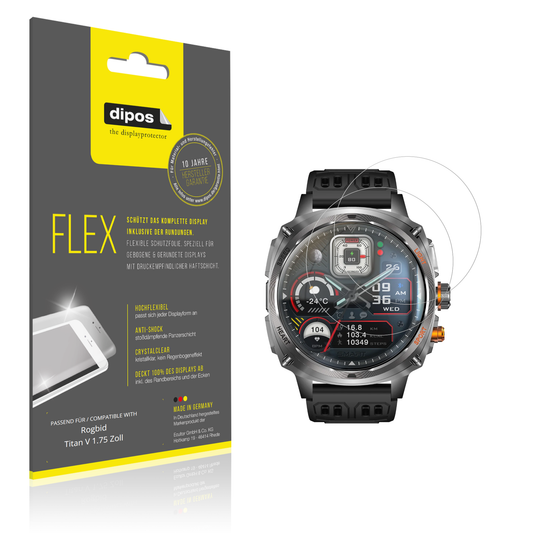 Klare Displayschutzfolie von dipos passend für rogbidtitan v 1.75 zoll, 100% Displayabdeckung und blasenfreie Montage