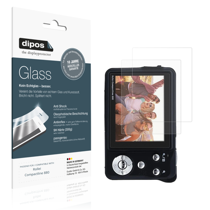 Matte Displayschutzfolie von dipos passend für Rollei Compactline 880, 9H kratzfest und blasenfrei montiert