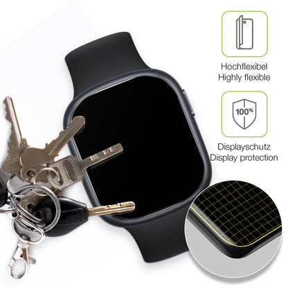 dipos Displayschutz für Rollme S1 Smartwatch, transparente Oberfläche, perfekte Passform auch für die Rundungen