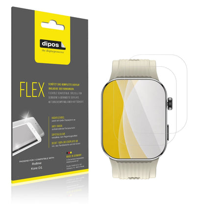 Klare Displayschutzfolie von dipos passend für Rollme Kore D1, 100% Displayabdeckung und blasenfreie Montage