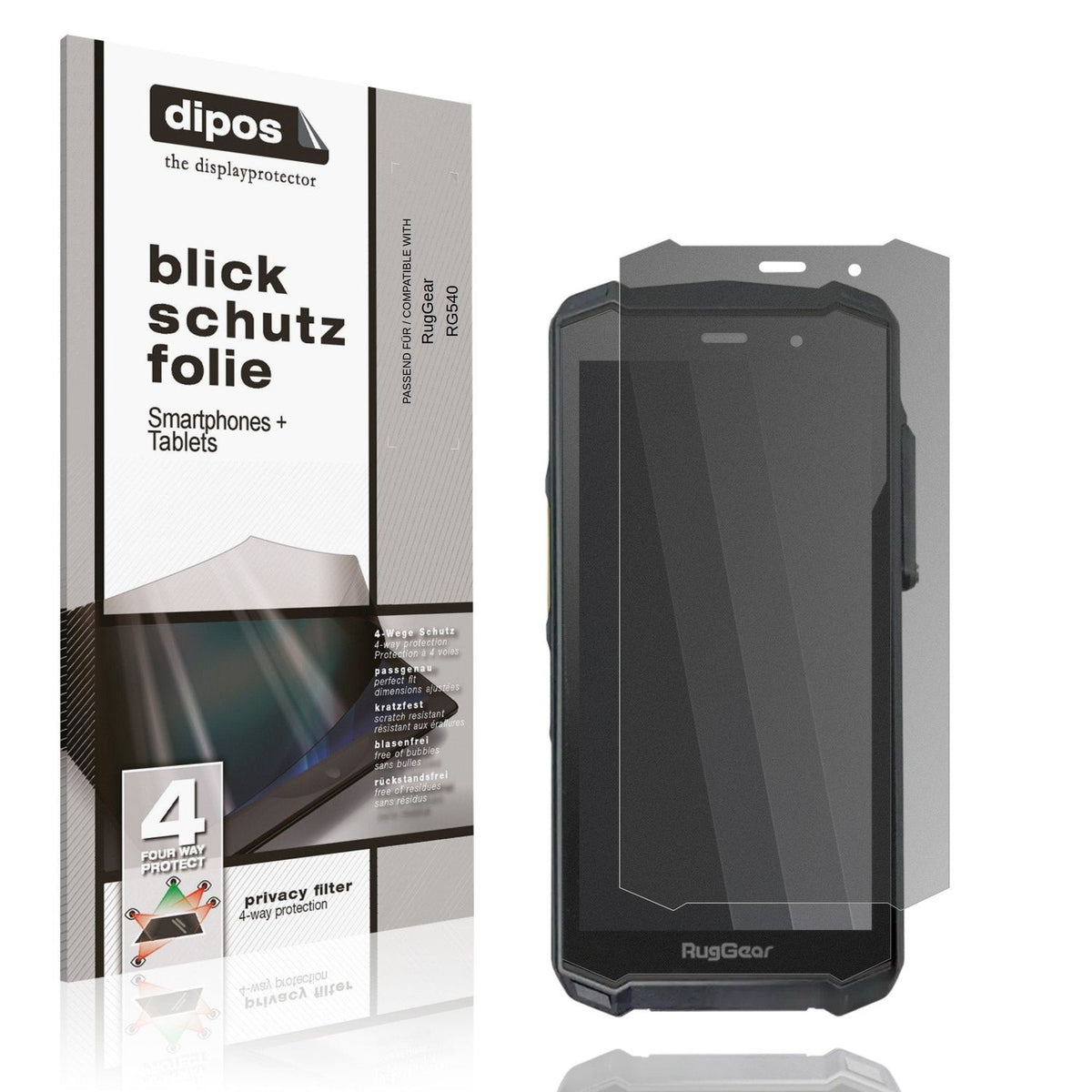 Screen Protector for RugGear RG540 Privacy Filter 4-Way Protection dipos