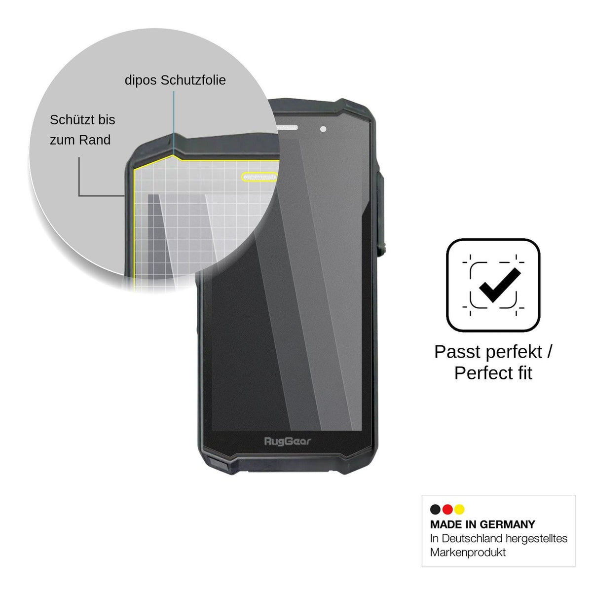 Screen Protector for RugGear RG540 Privacy Filter 4-Way Protection dipos