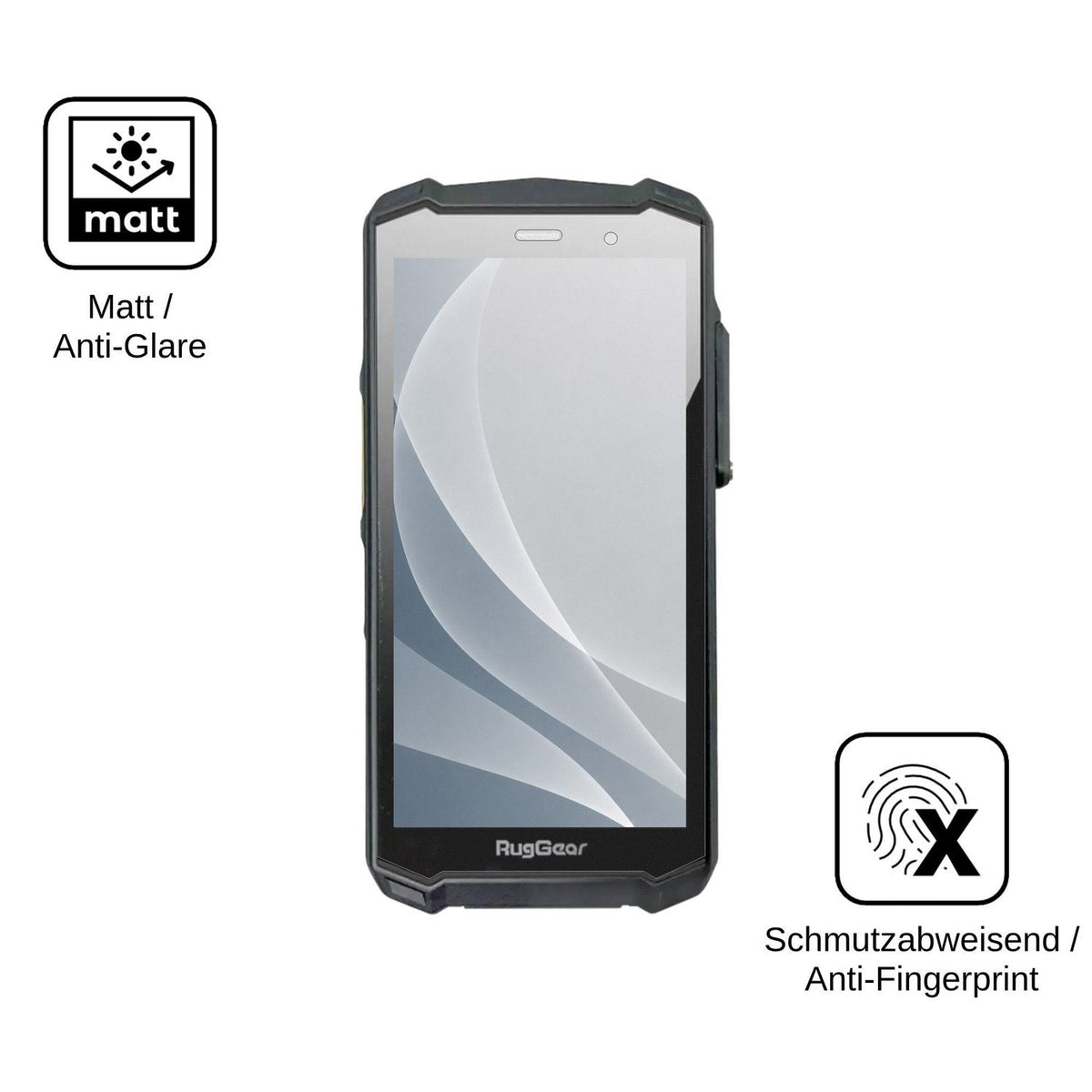 2x Screen Protector for RugGear RG540 matte Flexible Glass 9H dipos