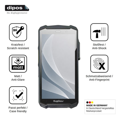 2x Screen Protector for RugGear RG540 matte Flexible Glass 9H dipos