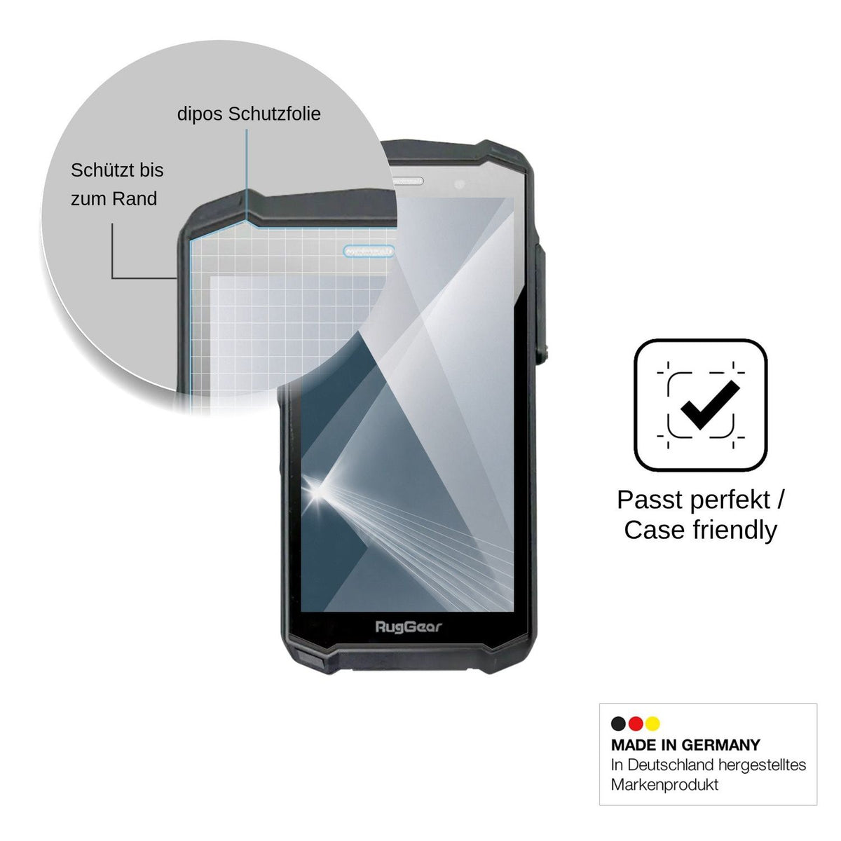 2x Screen Protector for RugGear RG540 Flexible Glass 9H dipos