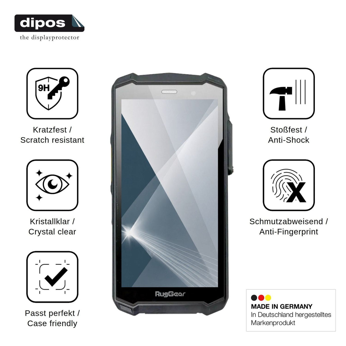 2x Screen Protector for RugGear RG540 Flexible Glass 9H dipos