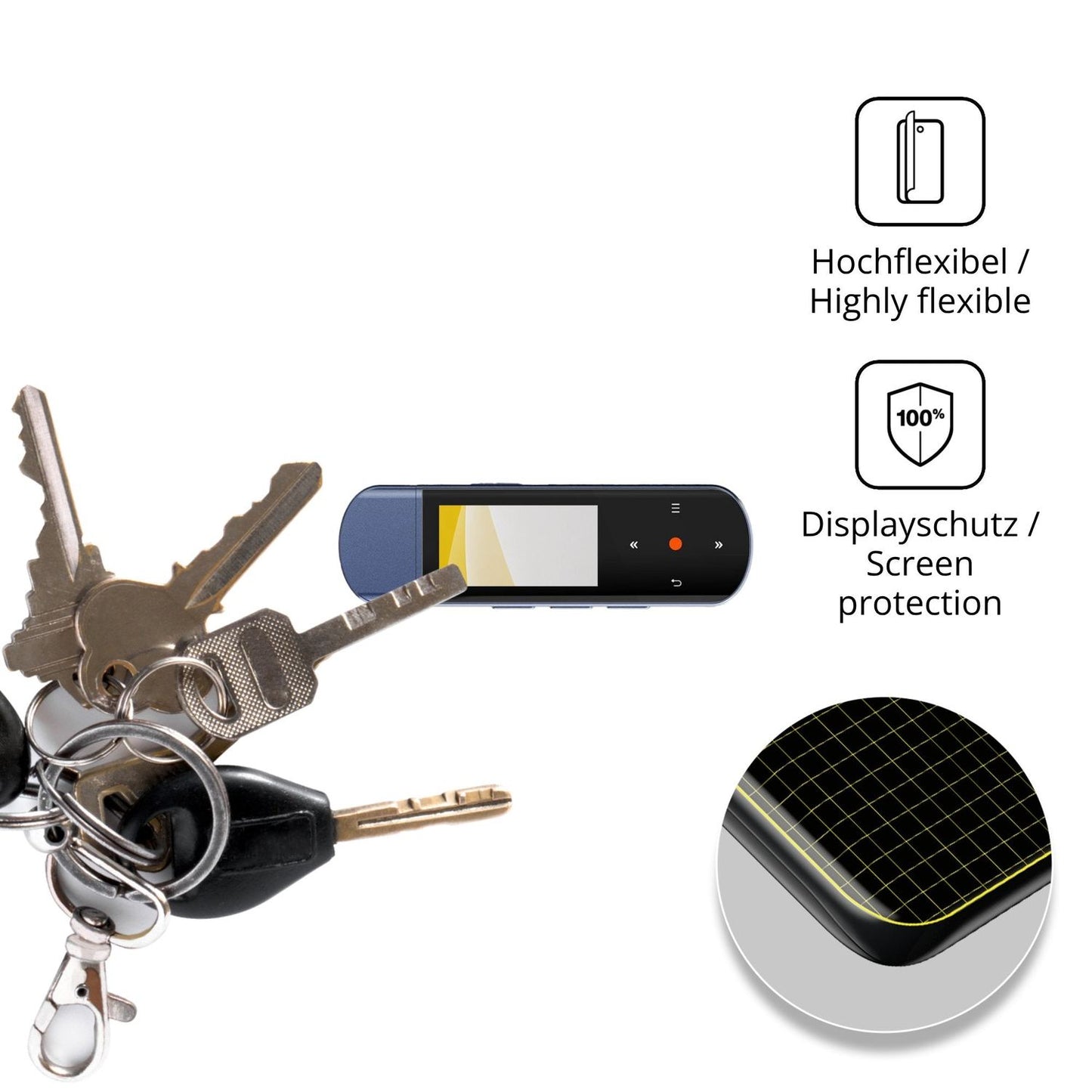 dipos Displayschutz für RUIZU X69, transparente Oberfläche, geringe Dicke und perfekte Passform
