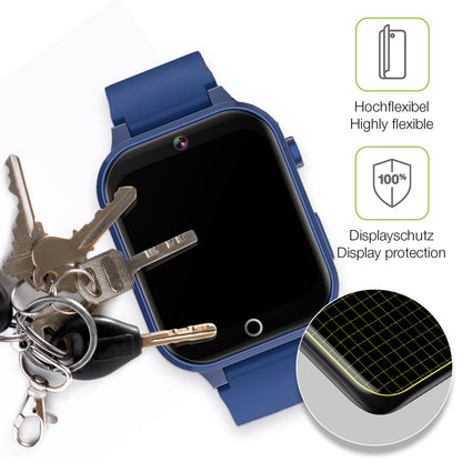 dipos Displayschutz für Ruopoem Kids Smartwatch 1.54 Zoll, transparente Oberfläche, perfekte Passform auch für die Rundungen