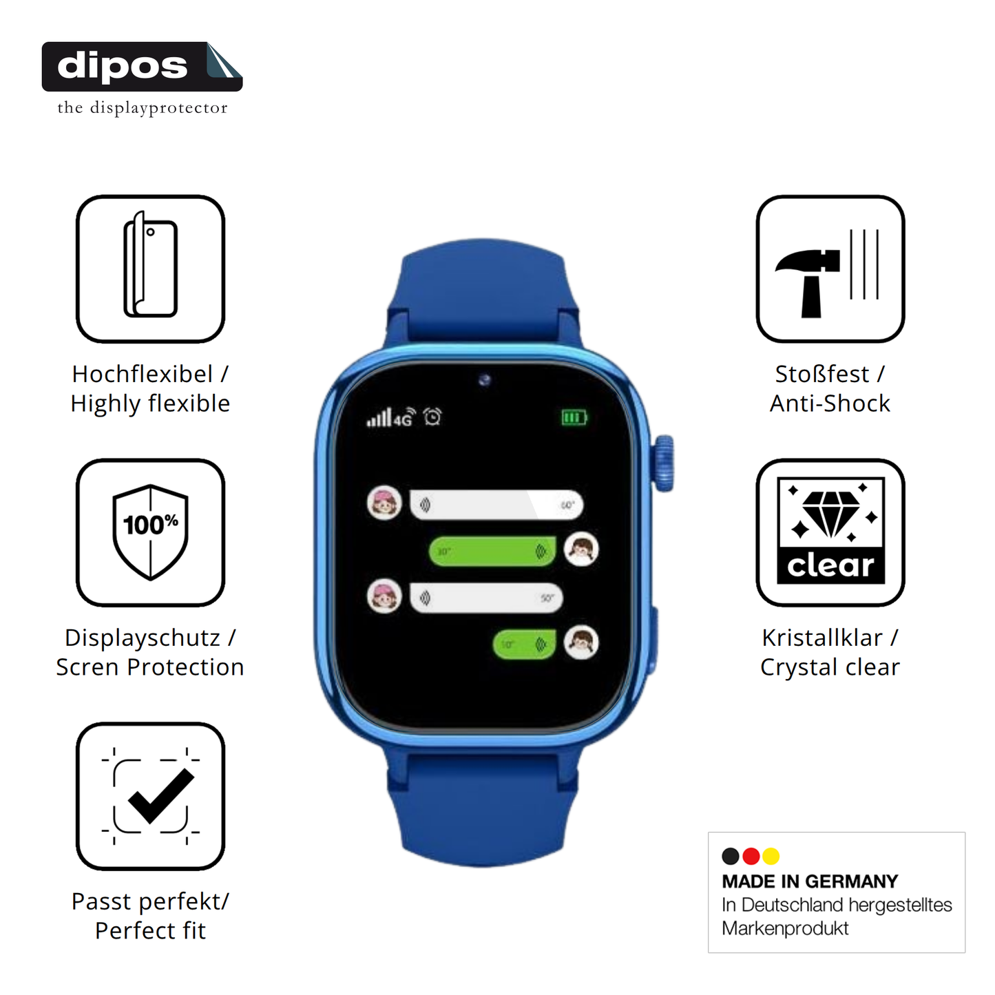 Displayschutz hergestellt in Deutschland, höchste Qualität made in Germany
