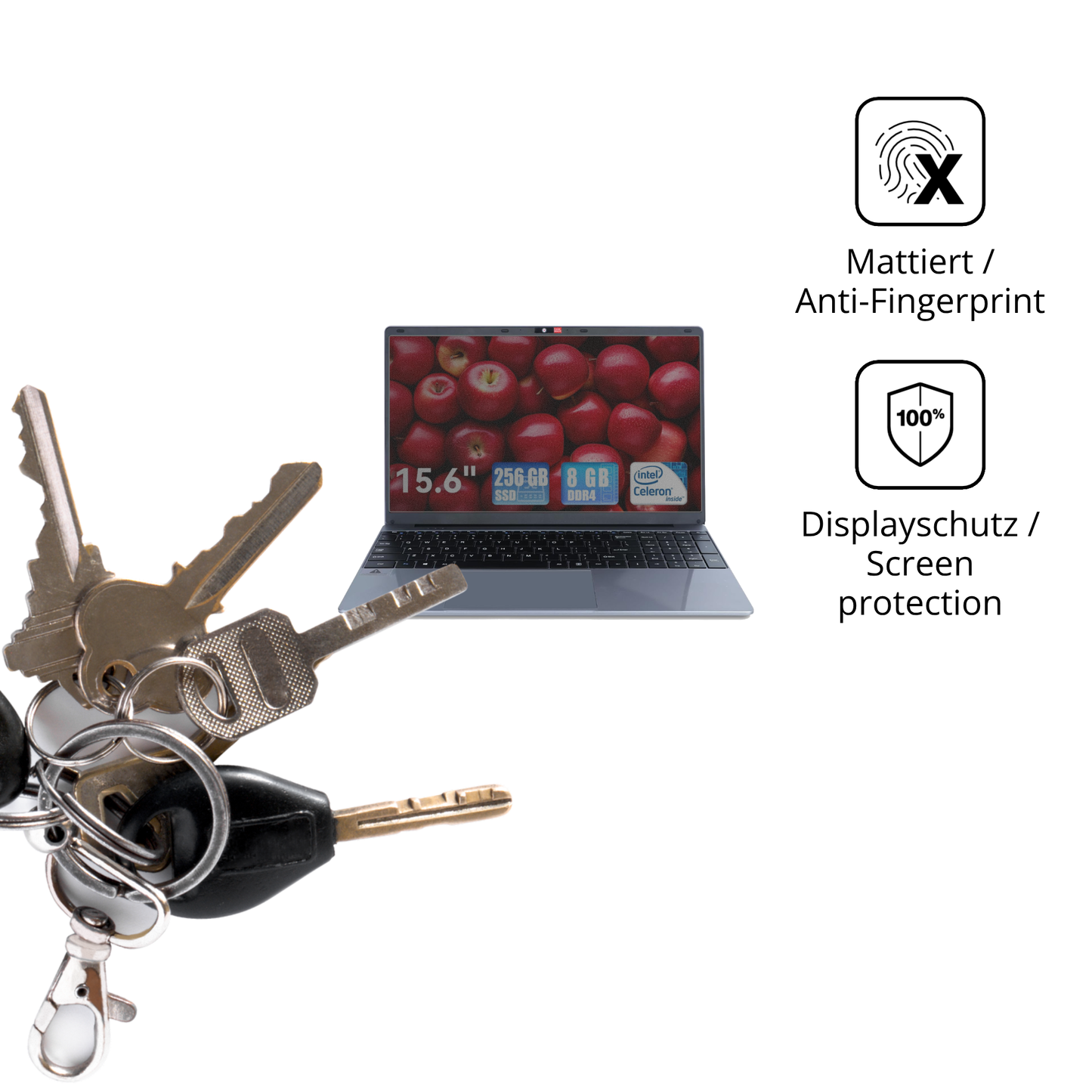 dipos Displayschutz für Ruzava RK70, mattierte Oberfläche, Blickschutzfilter und perfekter Passform