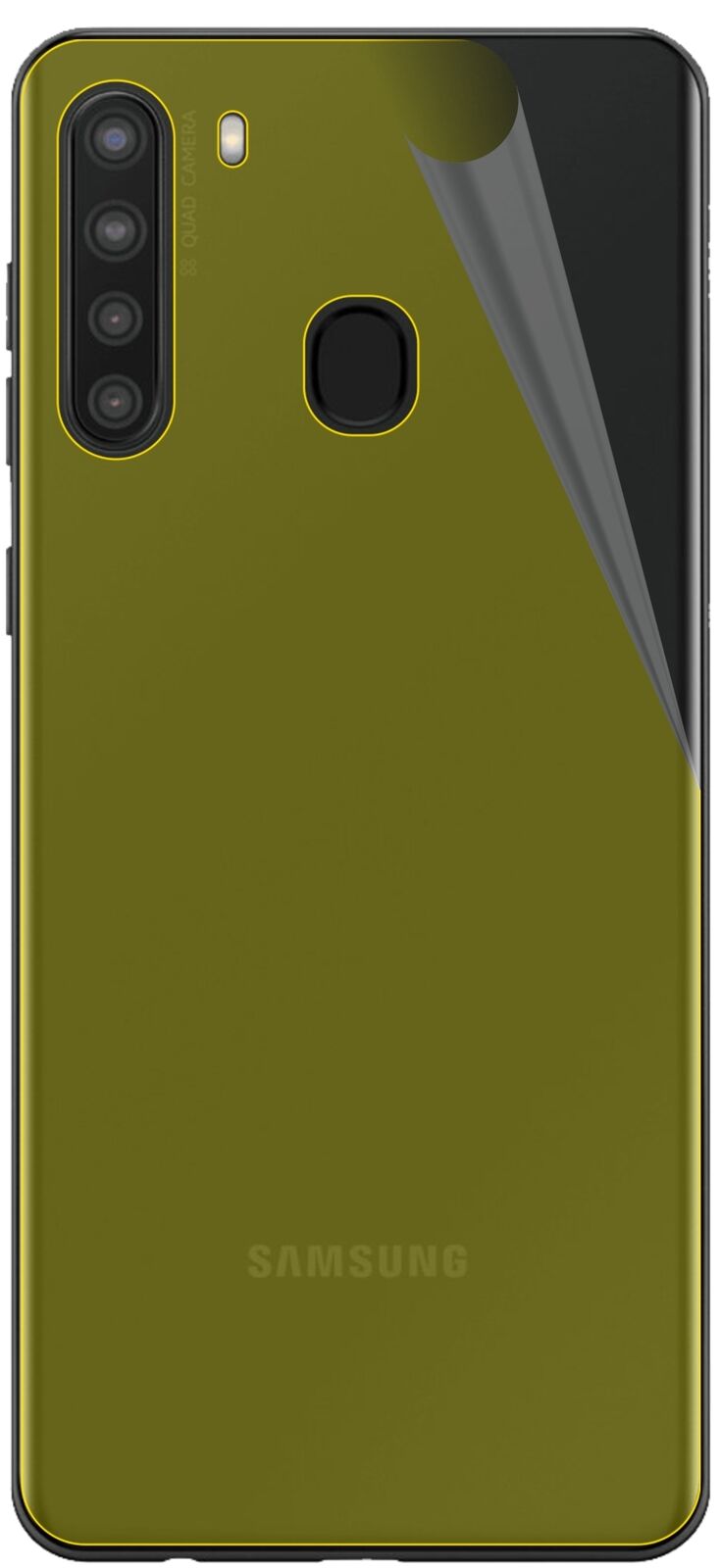 dipos Displayschutz für Samsung Galaxy A21 Rückseite, transparente Oberfläche, geringe Dicke und perfekte Passform