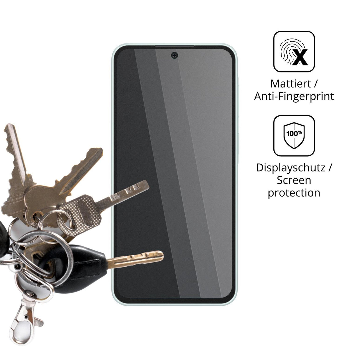 dipos Displayschutz für Samsung Galaxy A27 5G, mattierte Oberfläche, Blickschutzfilter und perfekter Passform