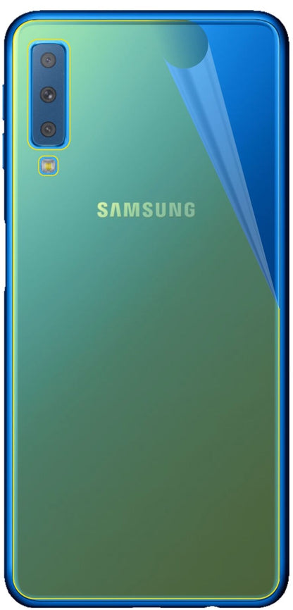 dipos Displayschutz für Samsung Galaxy A7 (2018) Rückseite, transparente Oberfläche, geringe Dicke und perfekte Passform