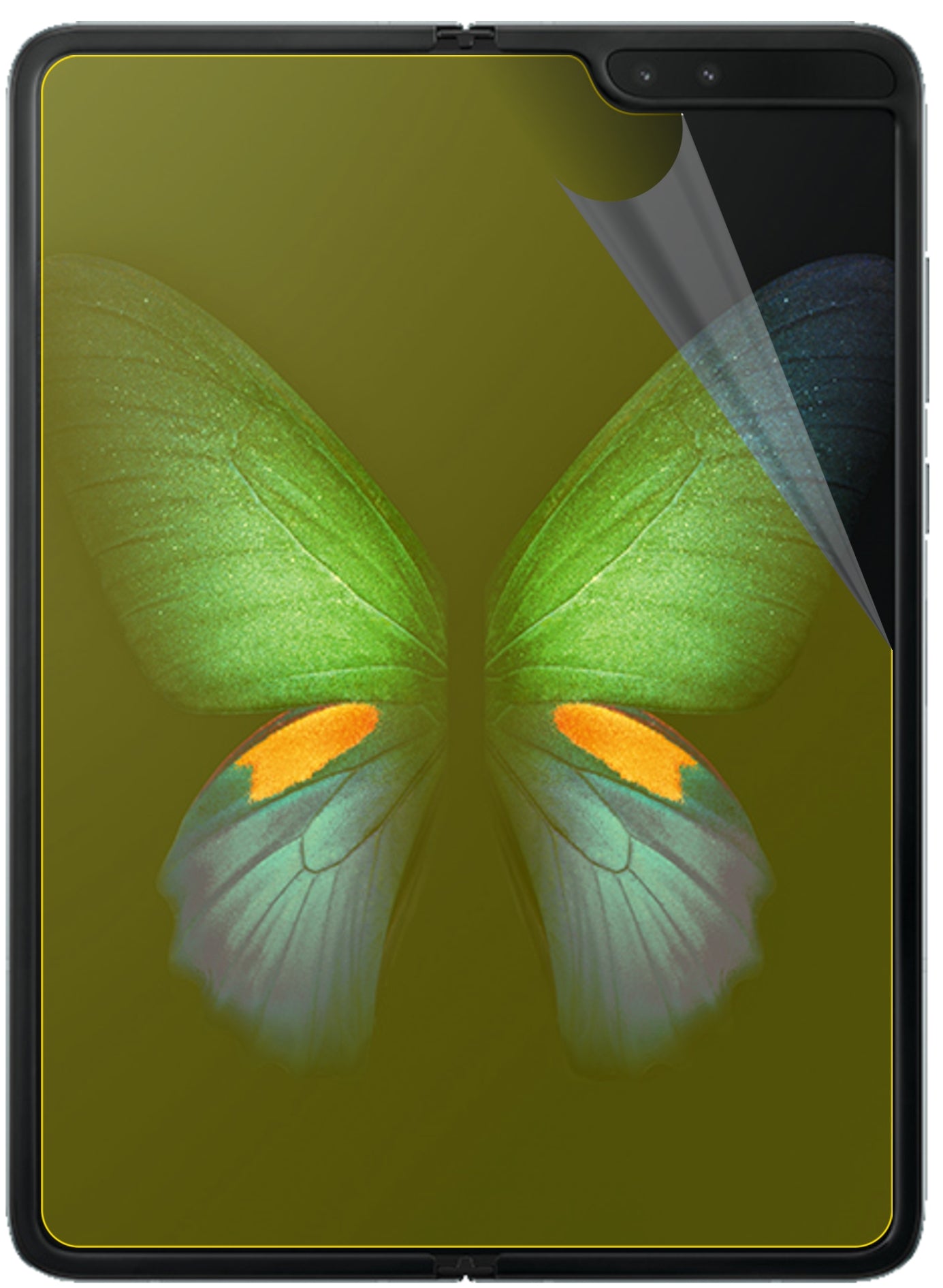 dipos Displayschutz für Samsung Galaxy Fold, transparente Oberfläche, geringe Dicke und perfekte Passform