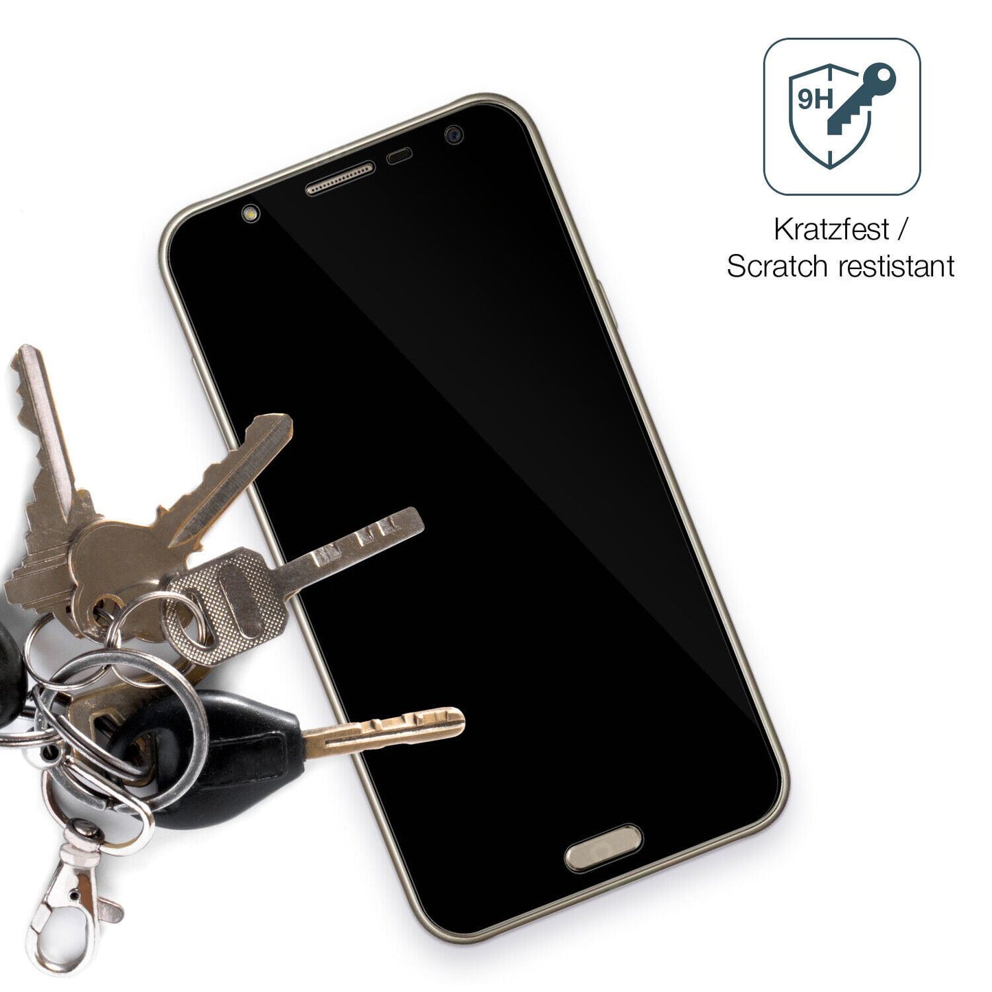 dipos Displayschutz für Samsung Galaxy J7 Neo, transparente Oberfläche, perfekte Passform auch für die Rundungen