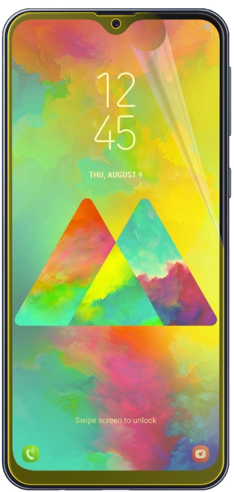 dipos Displayschutz für Samsung Galaxy M20, transparente Oberfläche, geringe Dicke und perfekte Passform