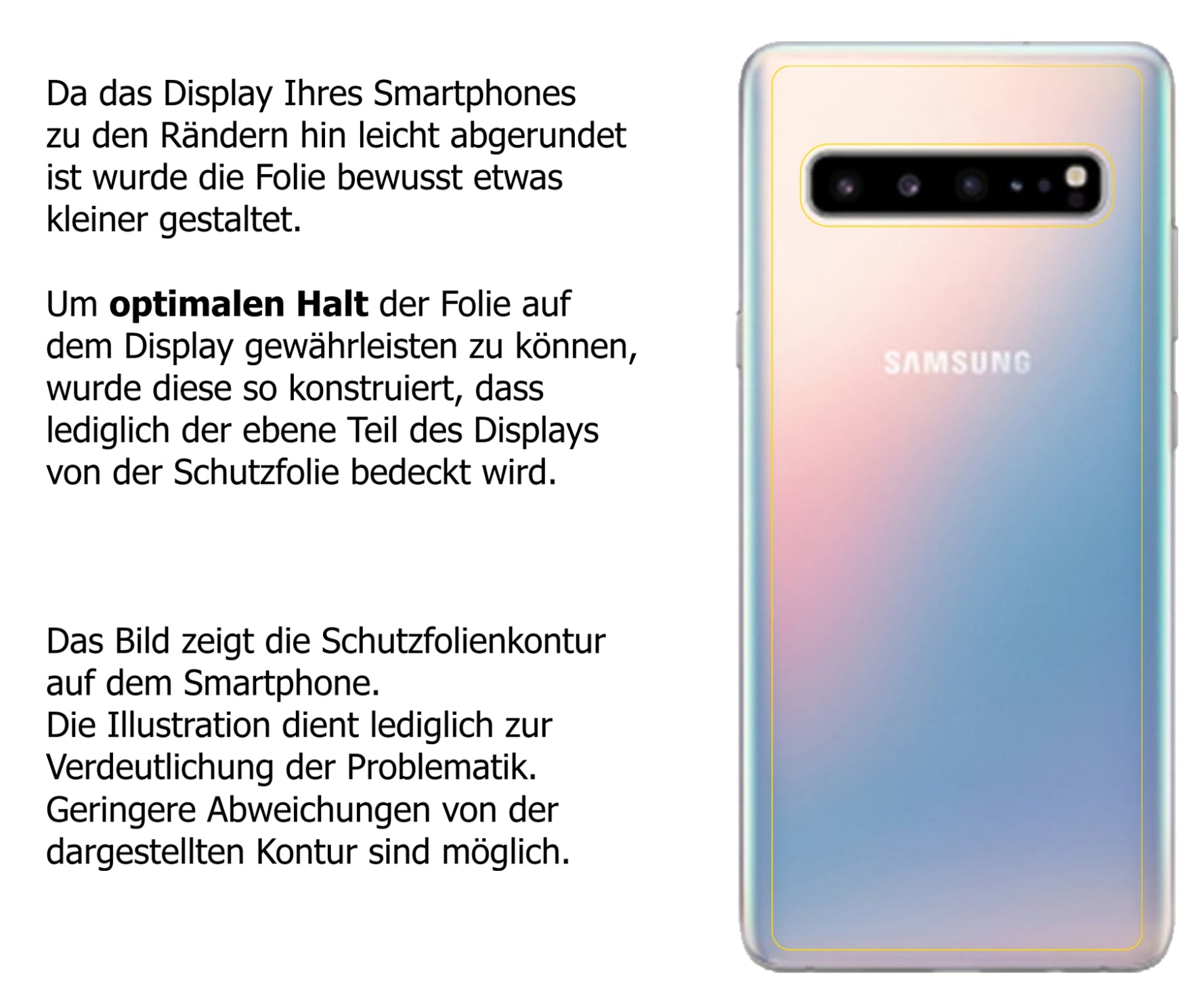 dipos Displayschutz für Samsung Galaxy S10 5G Rückseite, mattierte Oberfläche, robuste Festigkeit und perfekte Passform