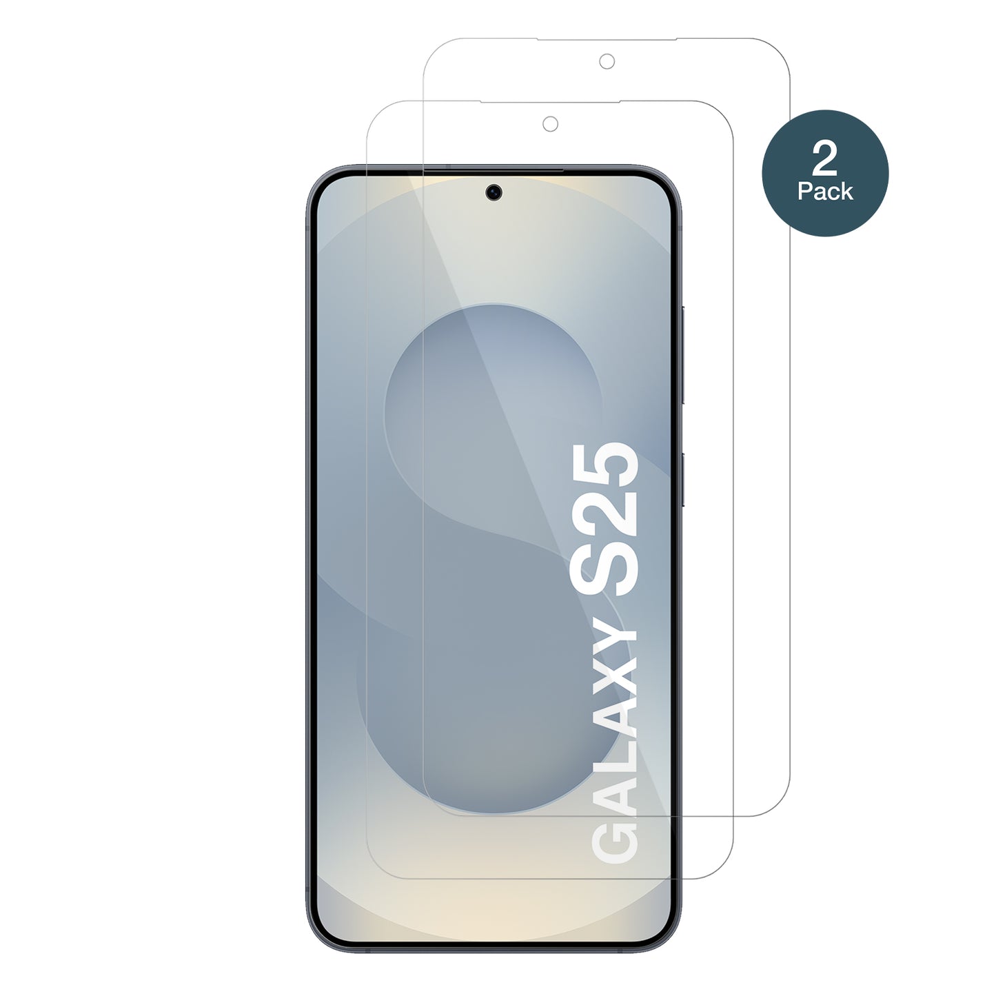 dipos Displayschutz für Samsung Galaxy S25, transparente Oberfläche, perfekte Passform auch für die Rundungen