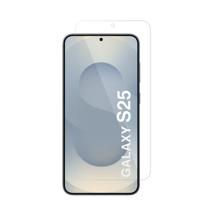 SamsungGalaxy S25 Enterprise Edition mit aufgebrachter dipos Displayschutzfolie, glasklare Darstellung ohne Einschränkungen