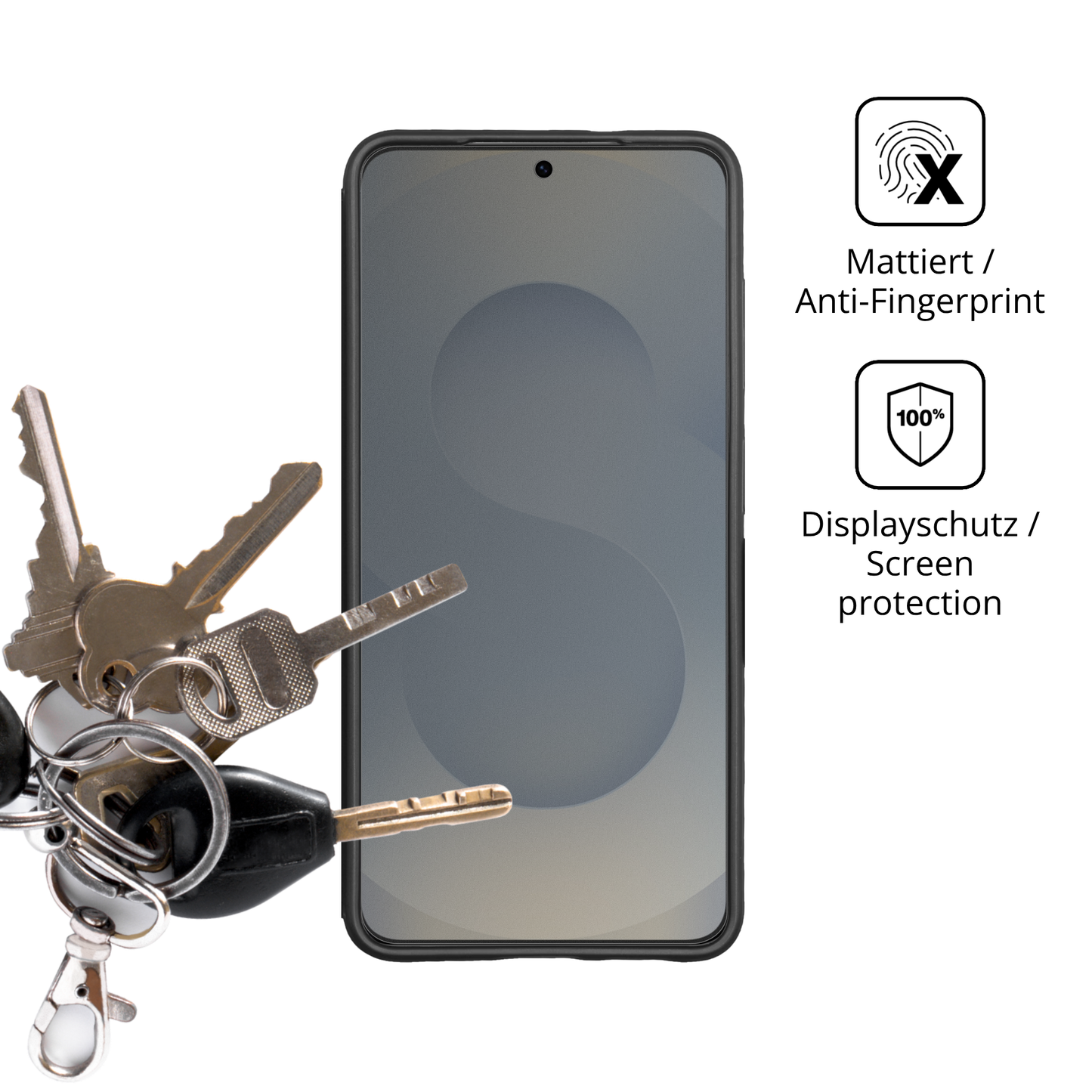 dipos Displayschutz f�r Samsung Galaxy S26 Case Friendly, mattierte Oberfl�che, Blickschutzfilter und perfekter Passform