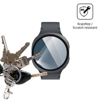 dipos Displayschutz für Samsung Galaxy Watch 8 40mm, transparente Oberfläche, perfekte Passform auch für die Rundungen