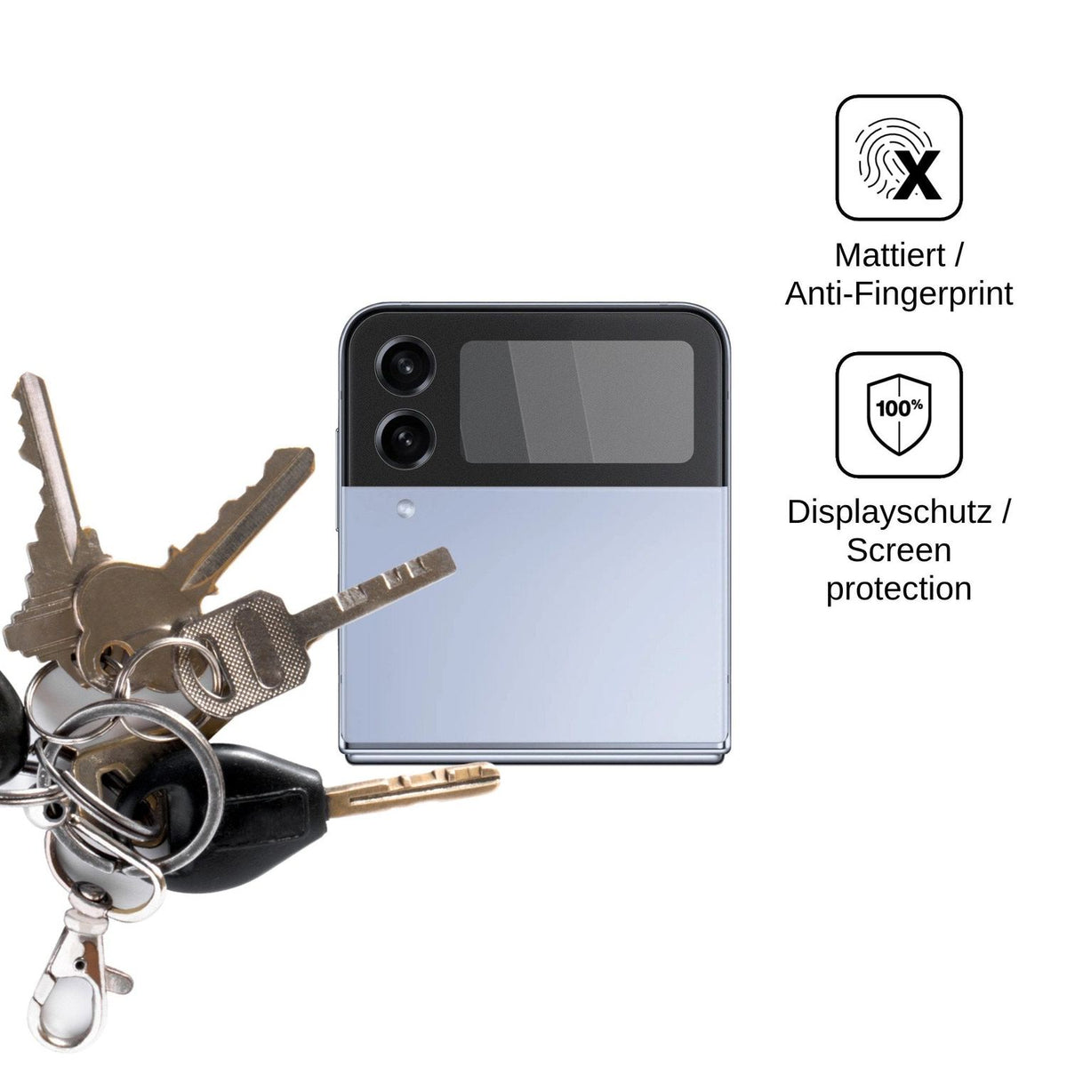 Screen Protector for Samsung Galaxy Z Flip4 5G Outside Privacy Filter 4-Way Protection dipos