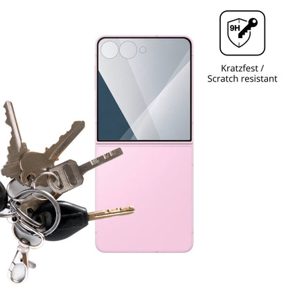 dipos Displayschutz für Samsung Galaxy Z Flip8 Aussenseite, transparente Oberfläche, perfekte Passform auch für die Rundungen