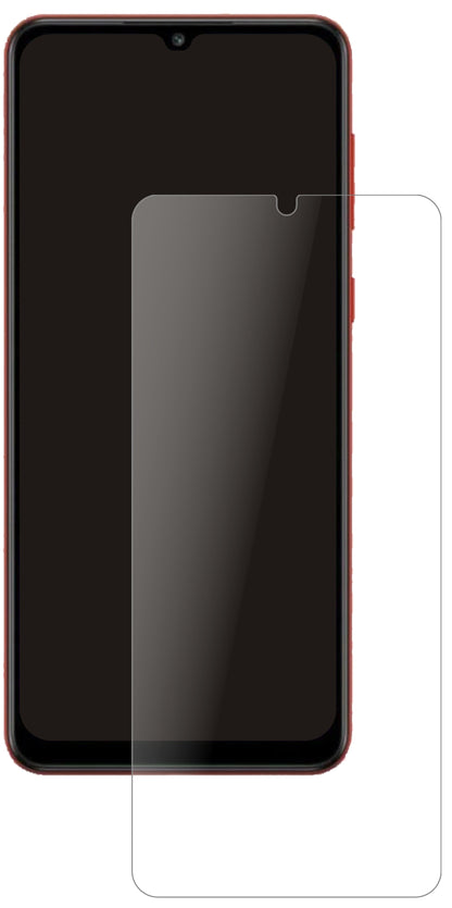 SamsungGalaxy M02s mit aufgebrachter dipos Panzerfolie, die lästige Fingerabdrücke minimiert