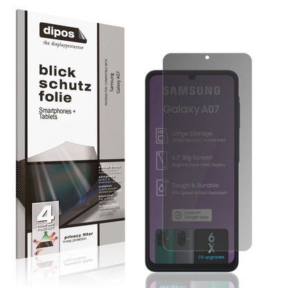 Blickschutzfolie für Samsung Galaxy A07 matt Schutzfolie Privacy