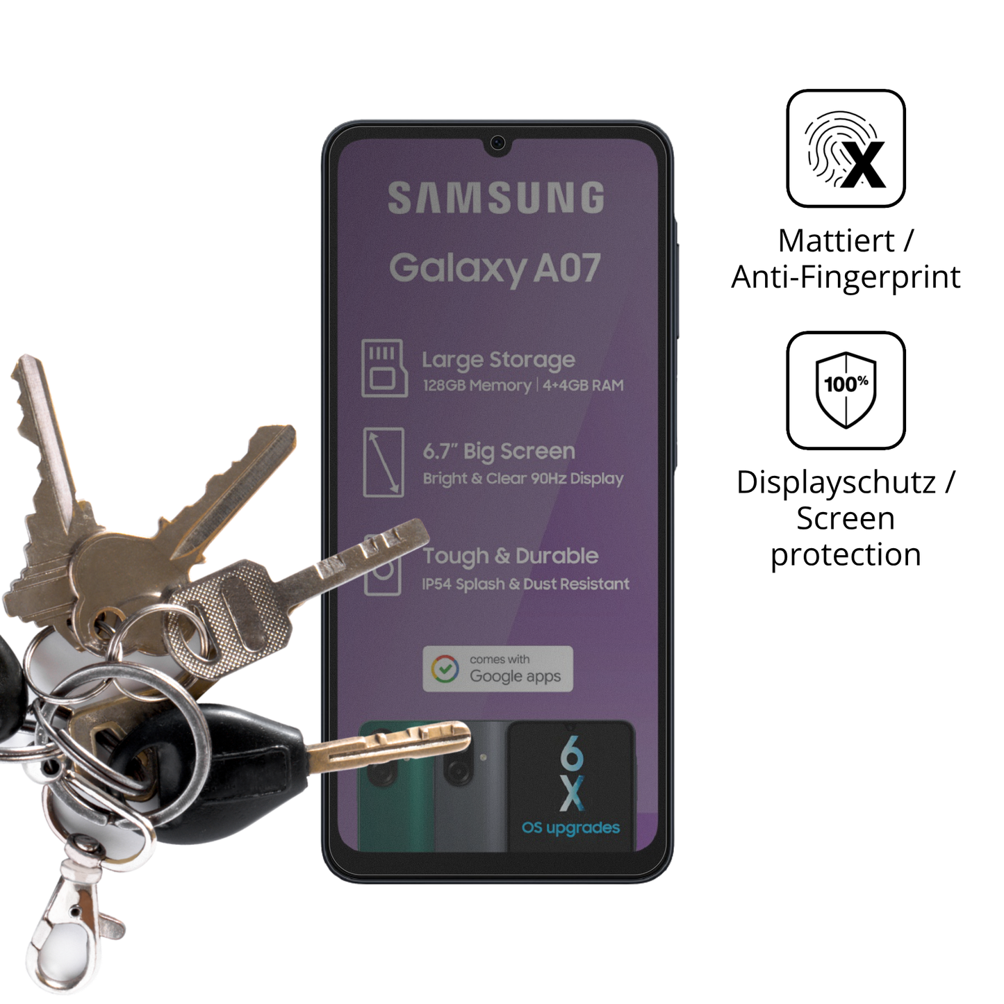 Blickschutzfolie für Samsung Galaxy A07 matt Schutzfolie Privacy