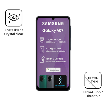 4x Schutzfolie klar für Samsung Galaxy A07 Display-Schutzfolie
