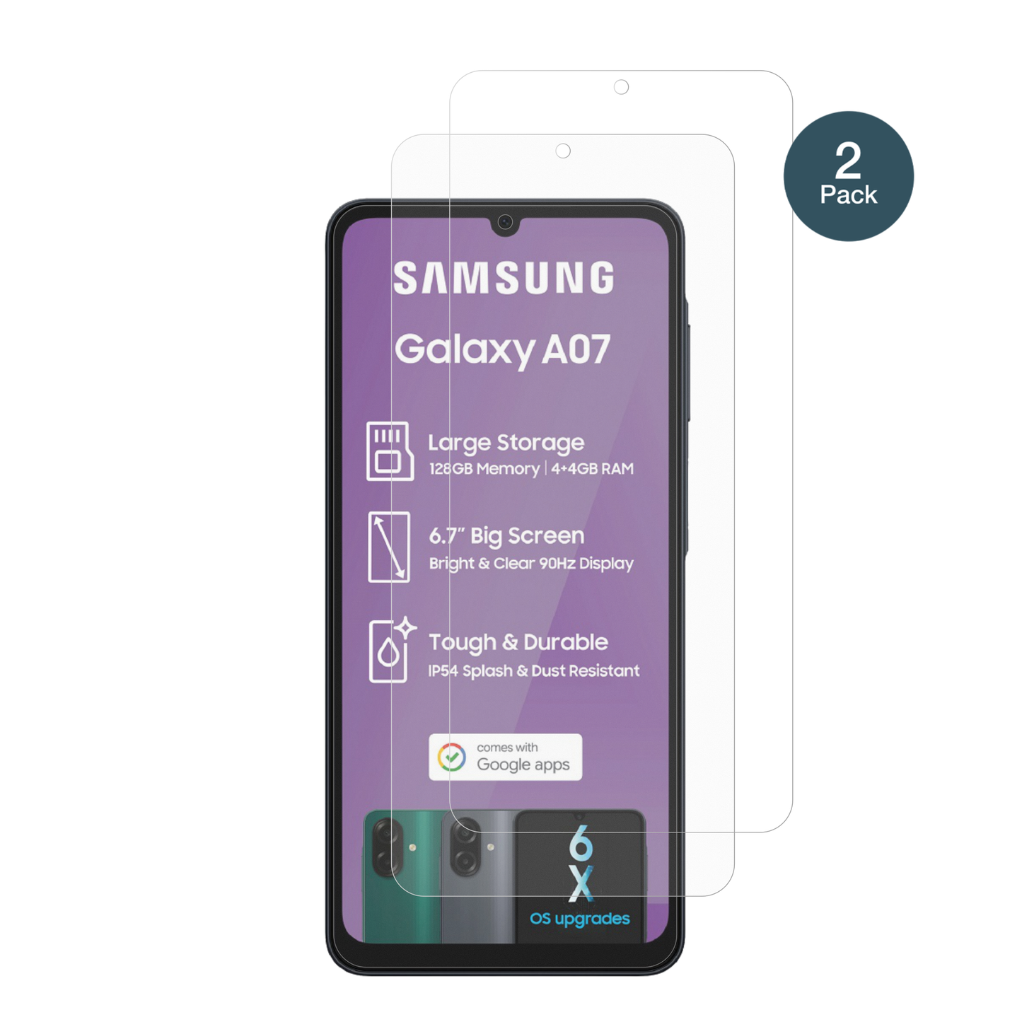 2x 9H Schutzfolie matt für Samsung Galaxy A07 Panzerfolie