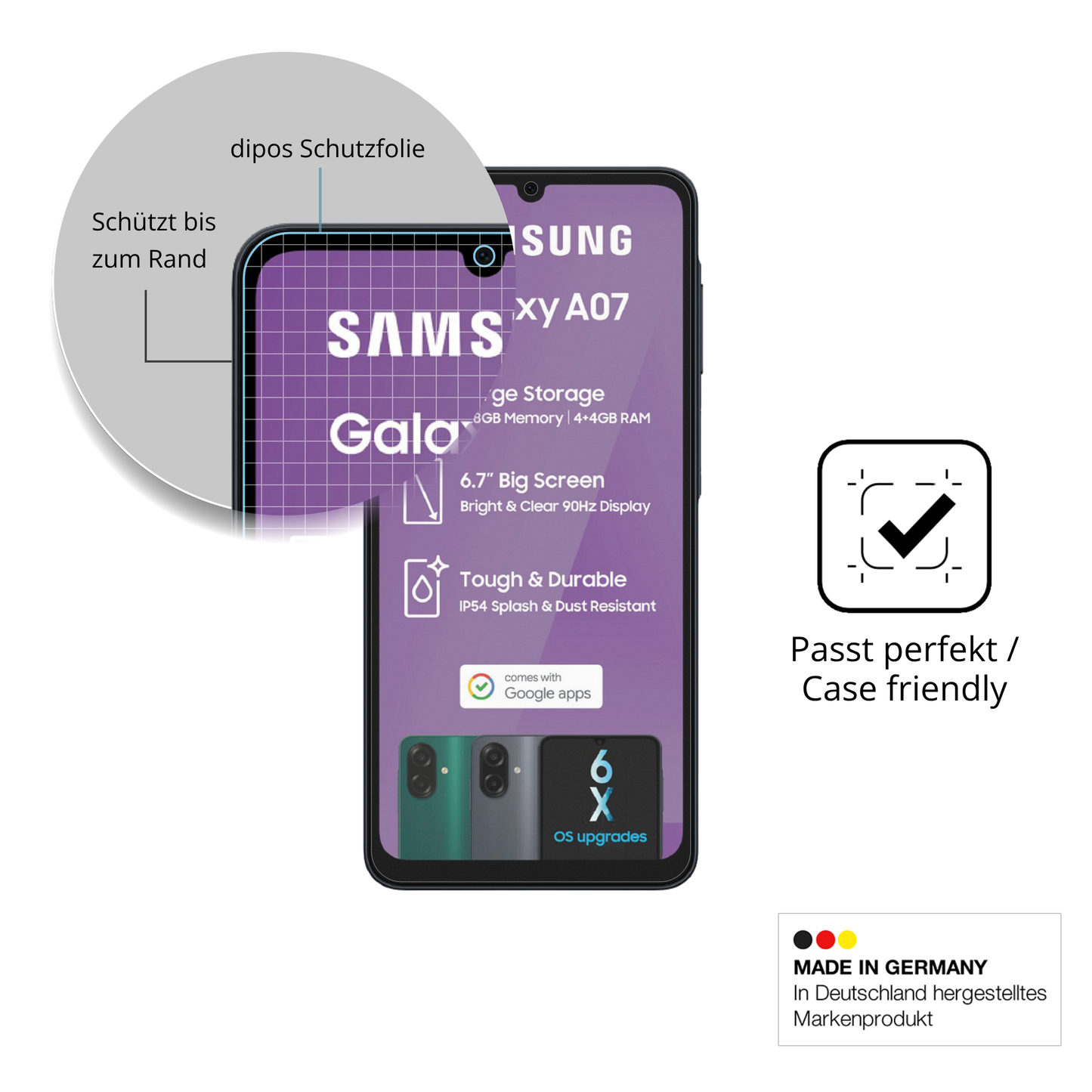 2x 9H Schutzfolie matt für Samsung Galaxy A07 Panzerfolie