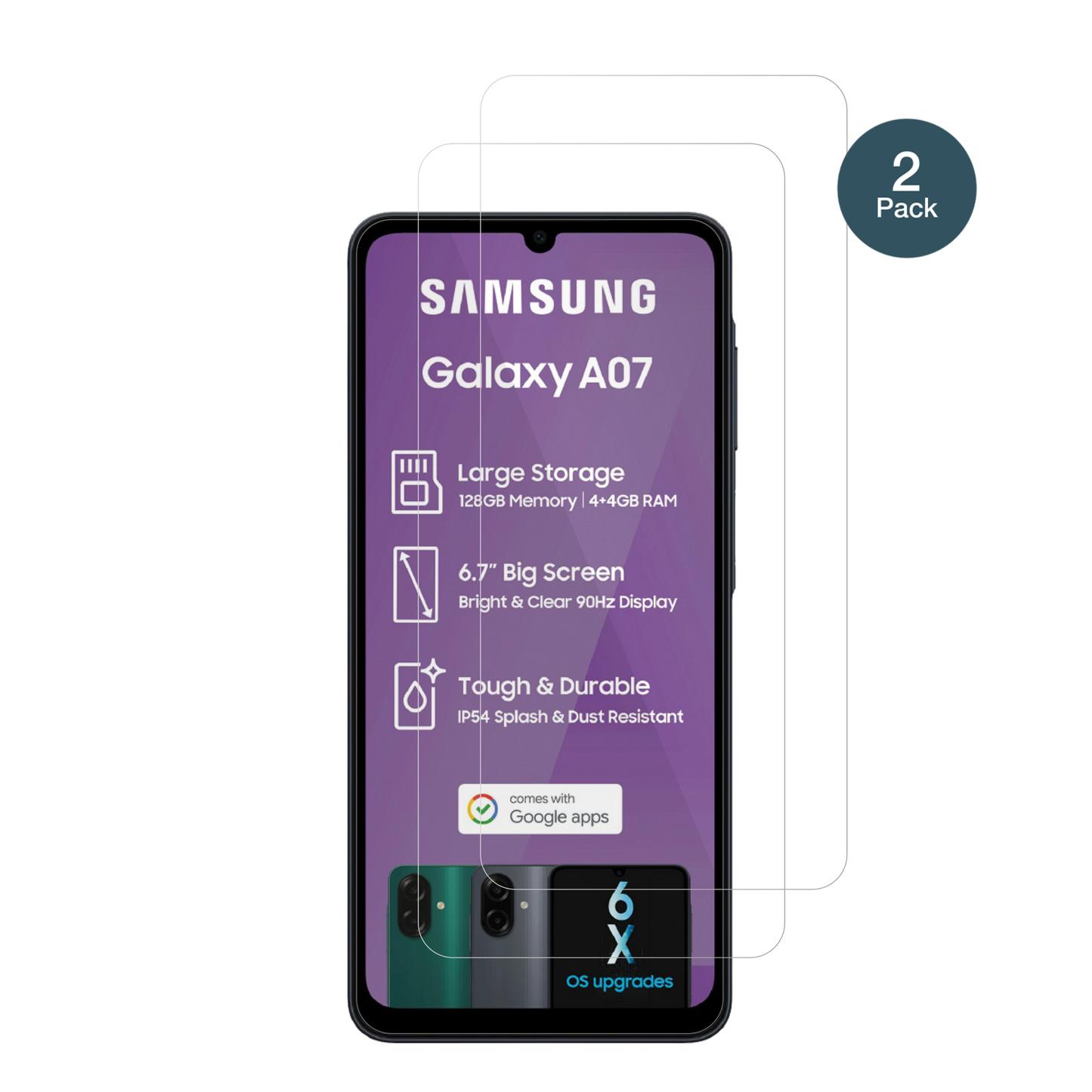 2x 9H Schutzfolie für Samsung Galaxy A07 Panzerfolie
