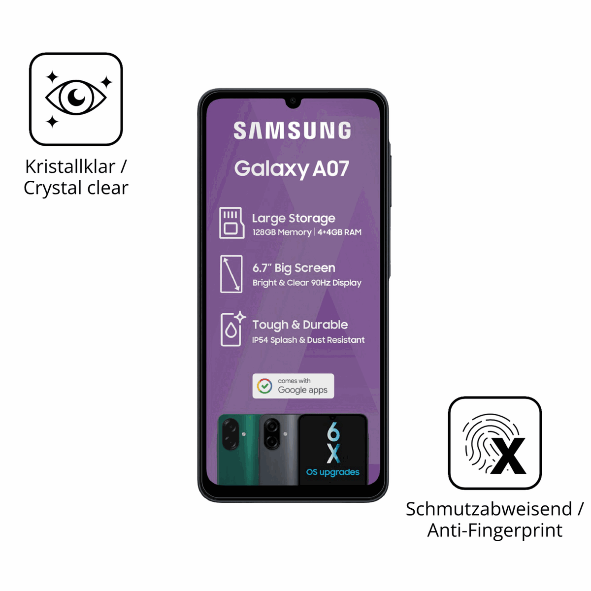 2x Screen Protector for Samsung Galaxy A07 Flexible Glass 9H dipos