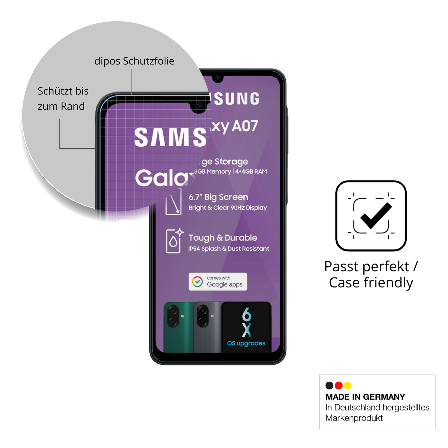 2x 9H Schutzfolie für Samsung Galaxy A07 Panzerfolie