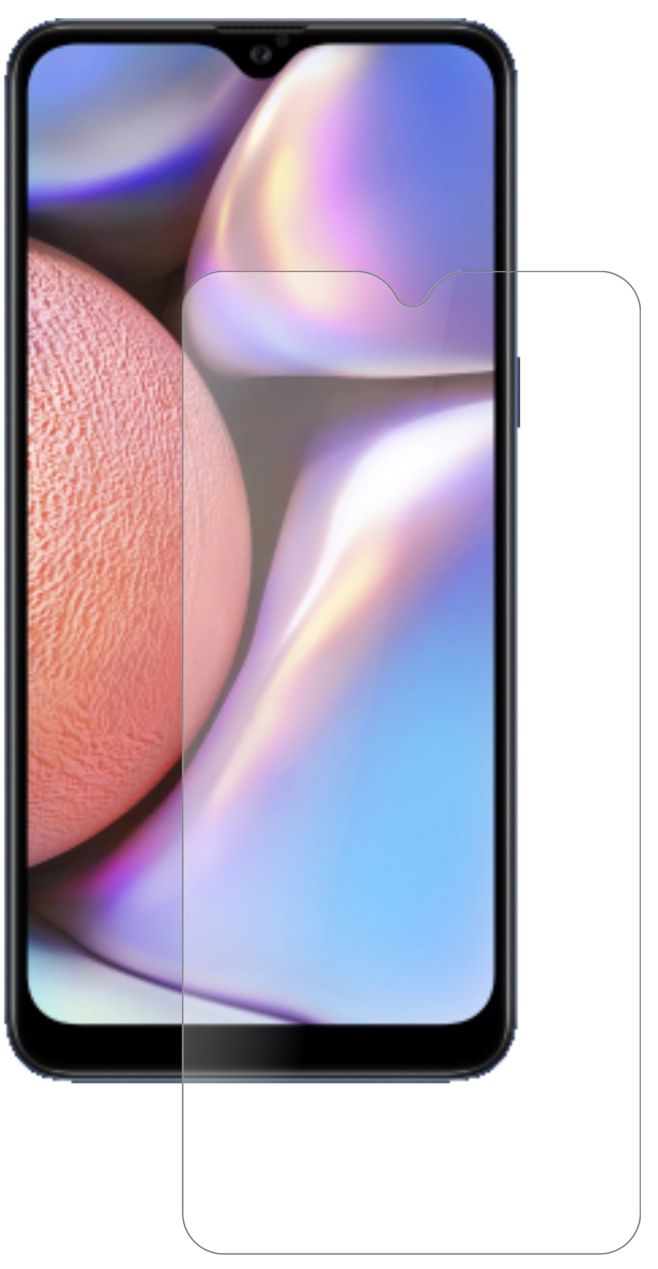 SamsungGalaxy A10s mit aufgebrachter dipos Panzerfolie, die lästige Fingerabdrücke minimiert